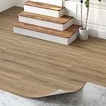 Oxdigi Peel and Stick Vinyl Flooring Roll 15.7"x 393"/43 Sq.Ft, Self Adhesive Vinyl Floor Tiles Wood Plank Flooring Waterproof Wear-Resistant for Any Room, Easy DIY Floor Coverings, Walnut Brown