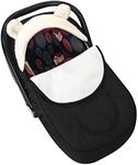 Baby Car Seat Cover, longdafei Car Seat Covers for babies, Carseat Cover Girls, Winter Infant Car Seat Cover for Stroller Keepping Warm & Cozy (Black)