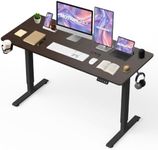 MotionGrey - 55 x 24Inch Electric Motor Height Adjustable Standing Desk, Ergonomic Stand Up Desk, Adjustable Computer Sit Stand Desk Stand - Black Frame Single Motor with Table Top