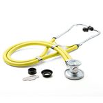 ADC Adscope 641 Sprague Stethoscope with 5 Interchangeable Chestpiece Options, 30" Length, Neon Yellow