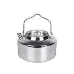 1.2L Camping Stainless Steel Tea Kettle Outdoor Hiking Picnic Pot Water Boiler for Coffee Portable for Camping Bushcraft Travel