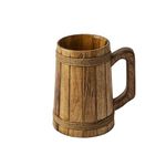 Raven Forge Wood Bound Tankard (1L) - Hand-Crafted Mango Wood Beer Tankard for Men. Unique Mead Tankards with 1.75 Pint Capacity. Twine-Bound Vintage Beer Mug. Great as a Gift.