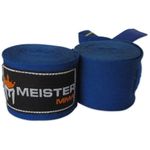 Meister Adult 180" Semi-Elastic Hand Wraps for MMA & Boxing (Pair) - Blue