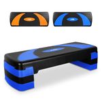 JLL Fitness Large Aerobic Step Platform with 3 Adjustable Heights Exercise Stepper for Home Gym Workouts,81cm x 31cm x 20cm(Blue)