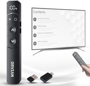 Wireless Presentation Clicker, 2-in-1 USB-C/USB-A Rechargeable PowerPoint Remote Control, Compatible with Windows, Mac OS, Android, Computer/Laptop, Google Slides