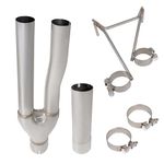 YiEC ZAN Dual Exhaust Muffler Y-Pipe Kit for Dodge Ram 1500 Hemi Pickup Trucks 5.7L 2009-2019 with 3 inch Innet and 2.25 inch Outlet Y Pipe Muffler, Silver