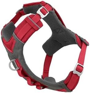 Kurgo K01941 Dog Harness for Large, Medium, Small Active Dogs | Pet Hiking Harness for Running & Walking | Everyday Harnesses for Pets | Reflective | Journey Air | Red/Grey 2018 | X-Large