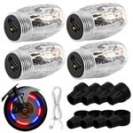 Pesoncarl 4 PCS Wheel Lights,Bike Lights For Wheels LED Colorful Tire Lights Intelligent Valve Stem Caps Lights Rechargable Tire Valve Cap Flashing Lamp for Car Truck Motorcycle Bike