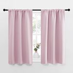 NICETOWN Girls Bedroom Curtains - Home Decor Thermal Curtains Privacy Protected Rod Pocket Curtain Panels Light Blocking (42 by 45-Inch, Baby Pink, 2 Pcs)