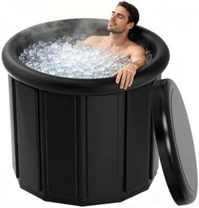 HAIKE Ice Bath Tub with Cover for Athletes, Extra Large 128 Gallons Cold Plunge Tub for Muscle Recovery, Multi-Layer Portable Ice Bath for Home, Gyms, Outdoor, Backyard (Full Black 35.4x30 IN)