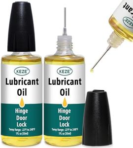 Keze Squeaky Door Hinge Lubricant Oil for Door Noise Lubricating Oil for Lock Knife Scissors Watch Keyhole Hinges with Needle Oiler 1 oz, 2 Pcs