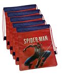 Le Delite Super Hero spider cartoon action man Theme 10 pieces Party Favor Gift Bags for Return Gifts for Kids, spider Printed Gift Bags haversack drawstring dori bag pack For Birthday gift supplies