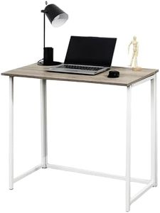 Direct Online Houseware House of Home Folding Desk, White Compact Foldable Computer Desk for Small Spaces, Easy Assembly, Desk for Home Office