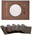 Amazon Brand - Solimo PVC Dining Table Placemat | Non-Slip Grip | Heat Resistant (Set of 6, Ash Grey)