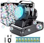 Reenovan Bubble Machine – 10-Hole Automatic Bubble Blower, 20000+ Bubbles Per Minute, Plug-in or Battery Operated, Portable for Kids, Outdoor Parties, Weddings & Birthdays