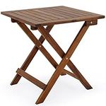 CASARIA® Garden Side Table | Small Folding Coffee Table | Acacia Wood | 46x46cm | Bistro | Patio | Balcony | Living Room | Hallway | Kitchen | Weather-Resistant Foldable Garden Furniture