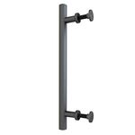 JUBEST 16" Sliding Barn Door Handle Matte Black Steel Side Mount Pipe Handles Barn Door Pulls