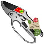 Ratchet Pruning Shears Gardening Tool – Anvil Pruner Garden Shears with Assisted Action – Ratchet Pruners for Gardening with Heavy Duty, Nonstick Steel Blade – Garden Tools by The Gardener's Friend