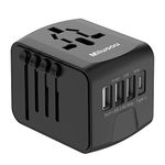 Universal Travel Adapter, Miluoou International Power Adapter, Worldwide All in One Rapid Charge with 2.4A 3xUSB & 3.0A 1x Type-C Ports Plug Adapter Converter Wall Charger for European UK AUS Asia