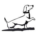 DIYBravo Yard Garden Outdoor Metal Art Dog Silhouette Decoration, Steel Dogs Statue, Metal Hanging Branch Art for Tree Wall Window Backyard Garden Outdoor Decor, Adorable Ornament Gift (Dachshund)