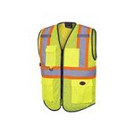 Pioneer 9-Pocket High Visibility Poly Mesh Safety Vest - 2 Radio Clip Strap - Yellow/Green - V1024860-3XL