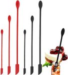 Mini Spatula Silicone, 6 PCS Jar Spatula Small Spatulas, Reusable Double-ended Tiny Silicone Spoon Spatula for Kitchen and Beauty