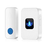 Nestling Wireless Doorbell, IP55 Waterproof Wall Plug-in Cordless Door Bells Chime Kit-1,000 Ft Range 55 Chimes 5 Volume Led Flash, Expandable Bell Easy Install at Home, Apartment, White (N628)