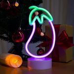 ENUOLI Eggplant Shaped Neon Sign,LE