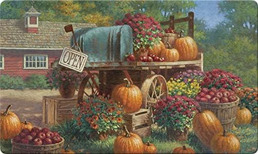 Toland Home Garden 800281 Farm Pumpkin Fall Door Mat 18x30 Inch Harvest Outdoor Doormat for Entryway Indoor Entrance