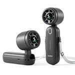 Diveblues iTurbo High-Speed Portable Handheld Turbo Fan, LED Display, 2000mAh Rechargeable Battery, 5 Wind Speeds, Up to 6H Runtime, Mini Fan for Travel, Commute, Outdoor, Gifts for Women Men