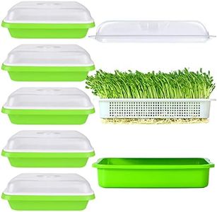 SHUESS 6 Pack Seed Sprouting Tray with Drain Holes BPA Free Nursery Tray Microgreens Growing Trays Wheatgrass Grower Sprouting Container Seed Germination Propagation Trays for Garden Home Office.