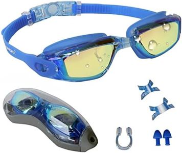 Swimming Goggles (3. Blue Frame, Gold Lens)