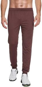VANCAMEL Men's Athletic Sweatpants Lightweight Workout Tapered Jogger Pants for Men Strech Running Track Pants Zipper Pockets Brick Heather