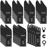 JOEJONI 53pcs Multi Tool Blades Set, Universal Oscillating Saw Blades, Oscillating Tool Accessories for Wood, Compatible with Fein Multimaster, Ryobi, Milwaukee, Bosch, Dremel, Rockwell