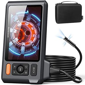 DEPSTECH Caméra Endoscope Industriel Lentille Triple IPS 5" Pouces,caméra endoscopique with Lights,1080P Camera d'Inspection Canalisation,Caméra Etanche IP68 avec Câble,Outil pour Mur,Conduits HVAC-5M