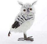 Kurt Adler Owl, 10-Inch, Gray/White