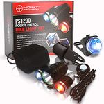 NP NIGHT PROVISION PS1200 Police Bike Light Rechargeable 18 Hours Max Water Resistant Blue Red LED Patrol Bicycle Lights