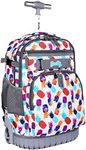 seastig Rolling Backpack 18in Wheeled Backpack Roller Backpack Carry-on Bag Laptop Backpack for Adults Kids School Trip, Pineapple, 18in, Modern