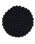 Humble Hilo Handmade Felt Kitchen and Dining Tableware Coasters Trivets (Black, 7.9" Trivet)