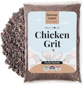Mile Four Chicken Grit (50 lbs) for Layer & Grower Chickens Age 8-20+ Weeks - 100% Natural Mineral Chicken Grit Quartzite, Poultry Grit, USA Mined