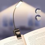 Gritin 2026 Gen 2 Book Light for Reading- 30 Eye Caring Full Spectrum LED, 5 Colors & 5 Brightness, Adjustable Wide/Narrow Beam, Upgrade 1500mAh Long-Lasting Rechargeable Clip on Light for Book Lovers