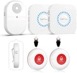 CallToU Wireless Caregiver Pager Waterproof Call Button Vibration Call Bell for Elderly at Home Disabled Patient Elderly Monitoring Nurse Calling 2 SOS Panic Buttons/Transmitters 500FT 3 Receivers