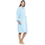 Trident Classic 100% Cotton Shawl Collar Bathrobe, Purssing Gown, Super Soft, Absorbent-Perfect for Gym, Shower, Spa, Hotel Robe, Vacation (Pure Aqua, Large)