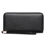 GOIACII Leather Women's Wallets,RFID Blocking Large Capacity Long Ladies Purse,with Detachable Wrist Strap, Multiple Card Slots, Phone Pocket and Zipper Coin Purse