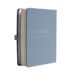 Urby Left Handed Journal w. Leather Cover. The Lefty Stuff Series. College Ruled Left Handed Notebooks, 200 Pages, 80GSM Premium Paper. US Half Letter Size. 8.25x5.5in. Steel Grey