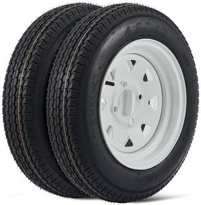 2 Pack 4.80-12 4.80x12 480-12 4.80-12 Trailer Tires with 12'' Rims, 4 Lug on 4'', Load Range C 6PR