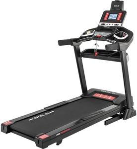 SOLE Fitness F63 Folding Treadmill with 6.5 Inch LCD Screen, Bluetooth, 3.0 HP Motor, 15 Incline Levels, 12 Miles Per Hour, 20 x 60 Inch Deck, 325 Pound User Weight, Foldable Treadmill for Home Gym