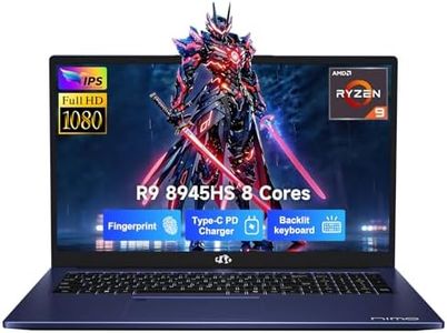 NIMO 17.3" Gaming Laptop, AMD Ryzen 9 8945HS (8C/16T, Up to 5.2GHz), 64GB DDR5 RAM 1TB SSD, Radeon 780M Graphics, 100W PD Fast Charge, Fingerprint, AI-Powered Business & Gaming PC, Win 11