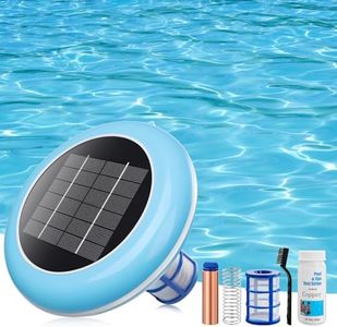 Solar Pool Ionizer System,Copper Ionization,Floating Automatic Water Cleaner and Purifier,Up to 35,000 Gal,85% Less Chlorine, Chlorine Free Water,Smart Replacement