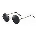 JoXiGo Sunglasses Mens Women Polarised UV400 Protection - Retro Round Classic Metal Frame